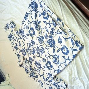 Quicksilver XL Hawaiian Shirt Casual Button Down (Blue & White)